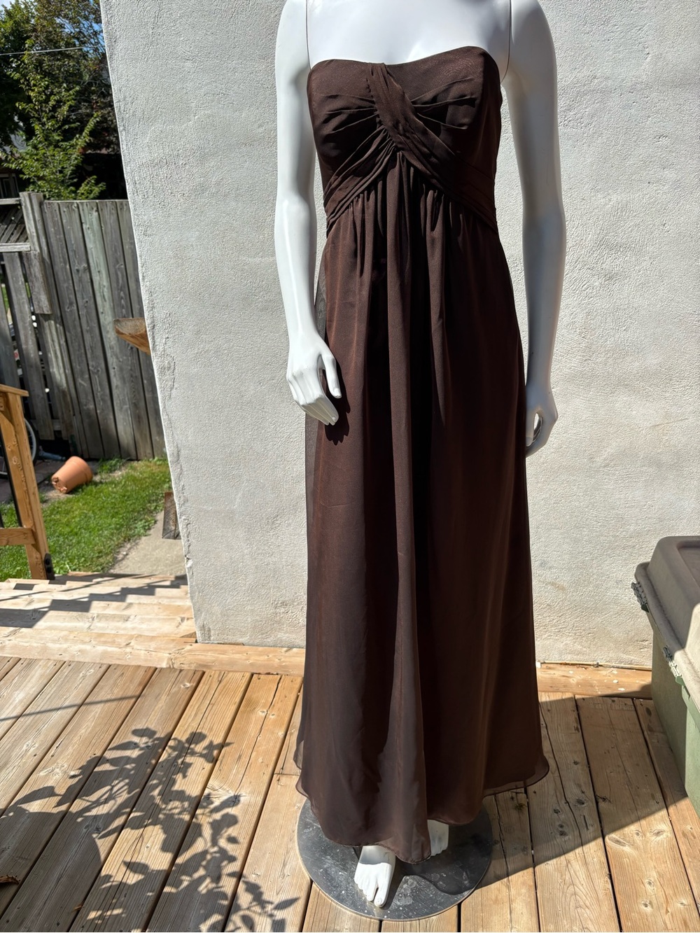 Strapless Brown Maxi Dress - Elegant Evening Wear